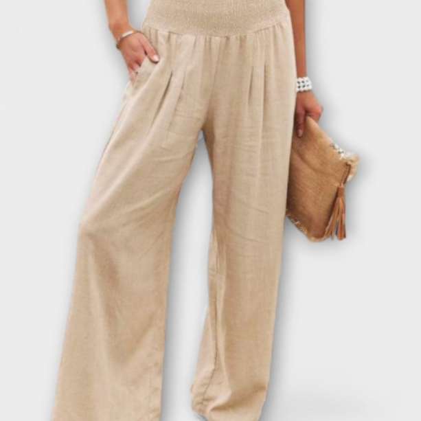 Thearya - Pantaloni Larghi in Lino Casual