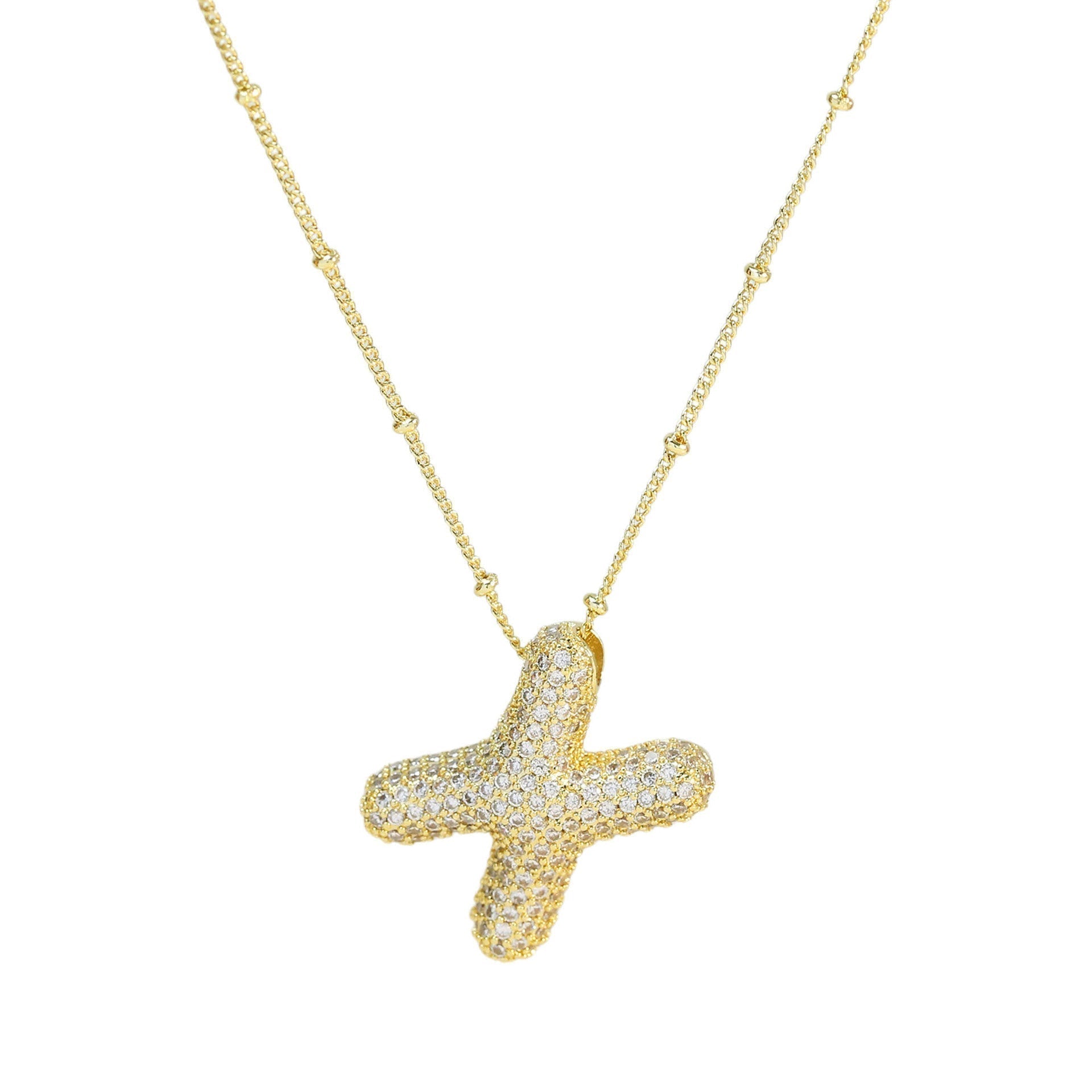 Savannah | Collana con Lettera a Bolla in Diamante