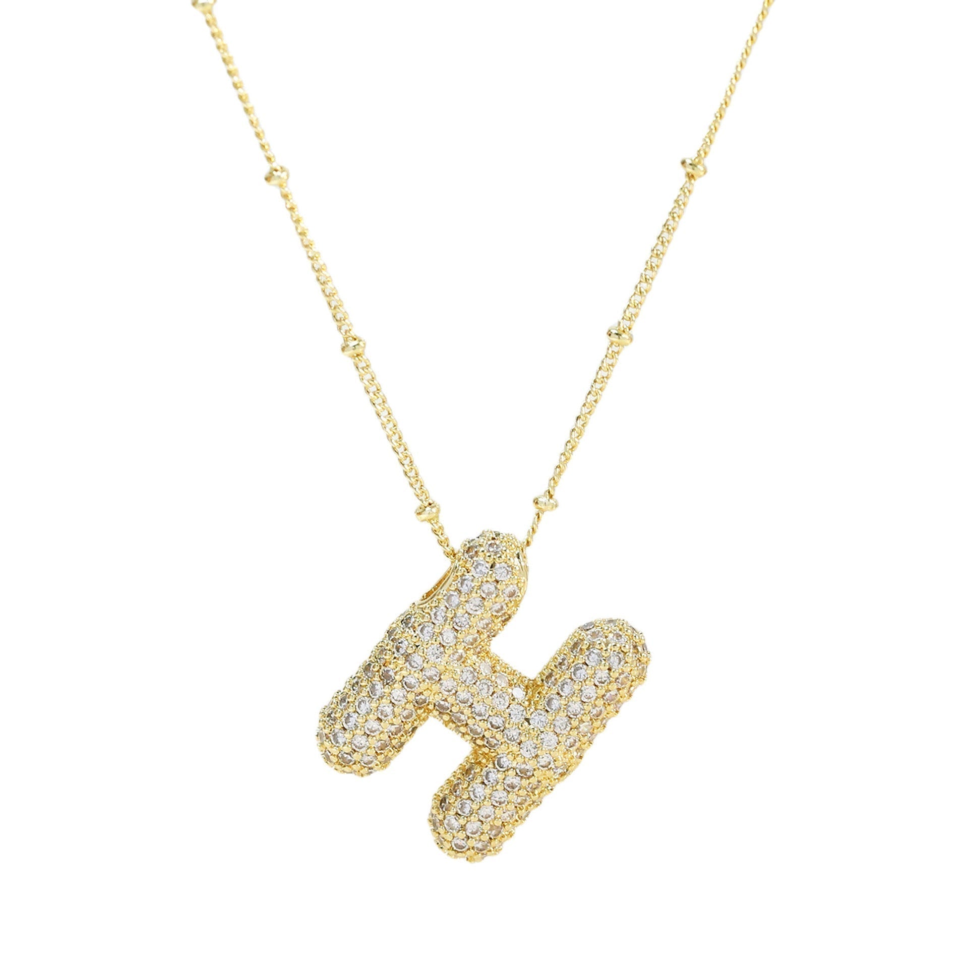 Savannah | Collana con Lettera a Bolla in Diamante