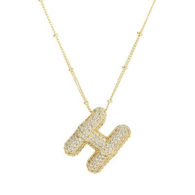 Savannah | Collana con Lettera a Bolla in Diamante