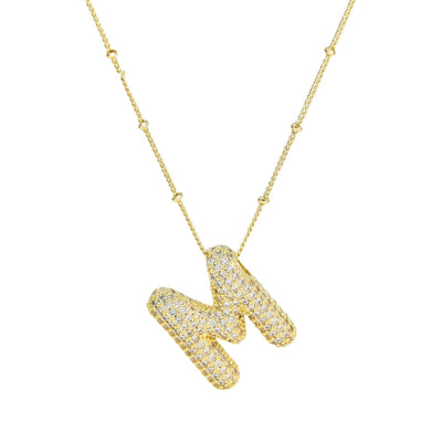 Savannah | Collana con Lettera a Bolla in Diamante