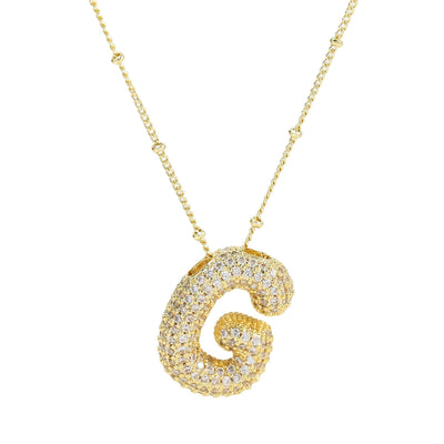 Savannah | Collana con Lettera a Bolla in Diamante