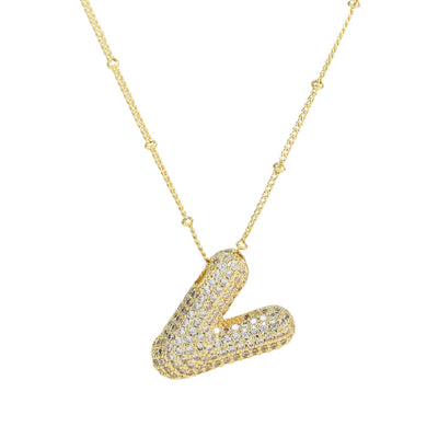 Savannah | Collana con Lettera a Bolla in Diamante