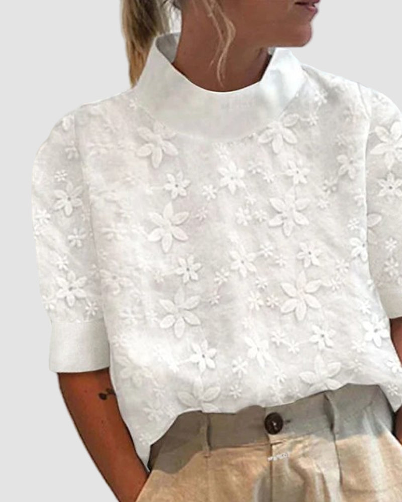 Sabine - Maglione Con colletto alto ricamato