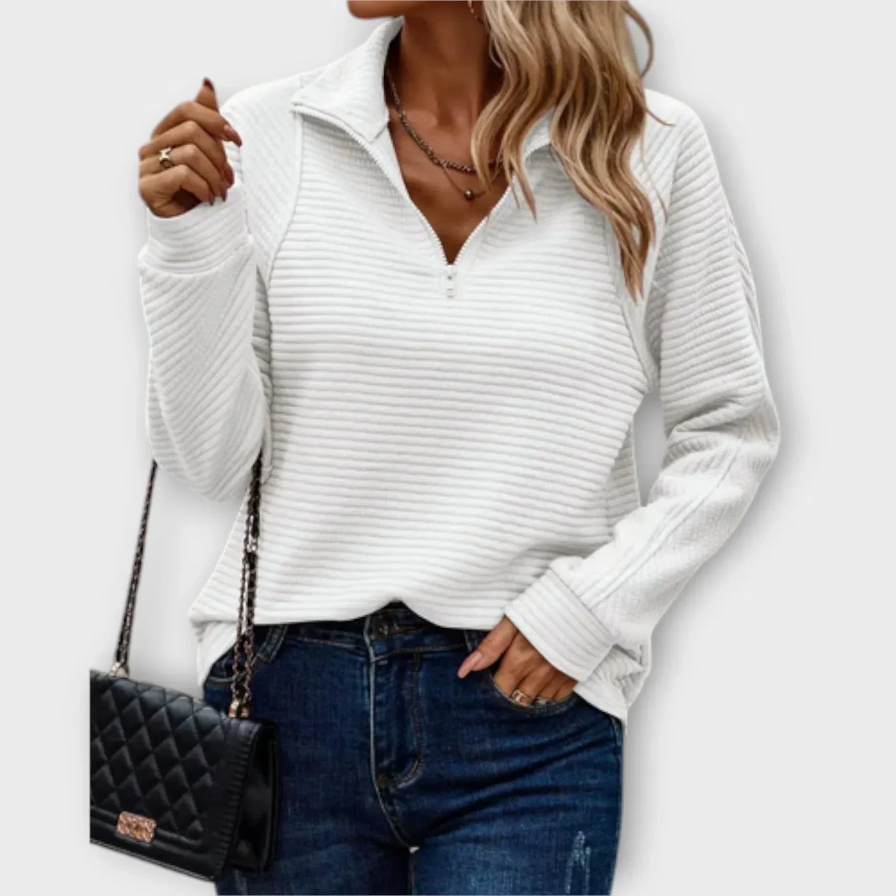Olivia - Pullover con mezza zip