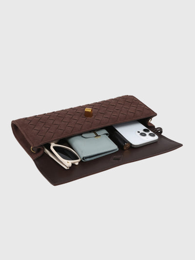 Cherry | Clutch in Suede Intrecciato di Lusso