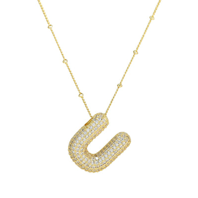 Savannah | Collana con Lettera a Bolla in Diamante