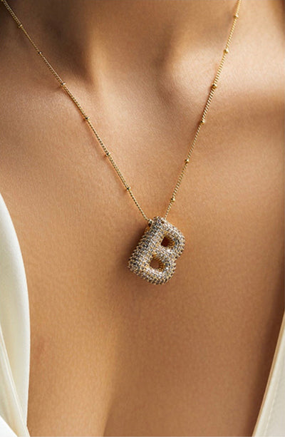 Savannah | Collana con Lettera a Bolla in Diamante