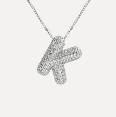 Savannah | Collana con Lettera a Bolla in Diamante