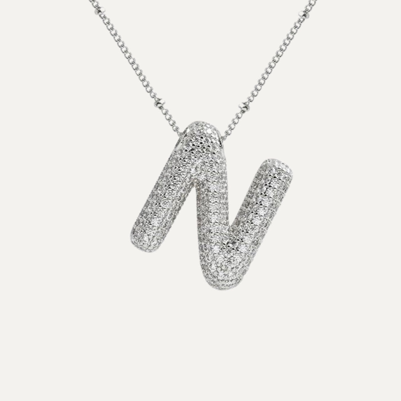 Savannah | Collana con Lettera a Bolla in Diamante