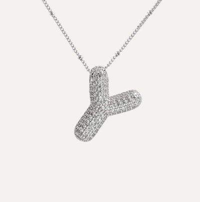 Savannah | Collana con Lettera a Bolla in Diamante