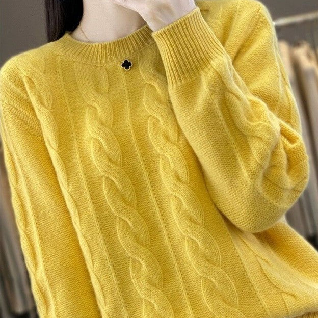 Angelika - Maglione Classico in Maglia Calda