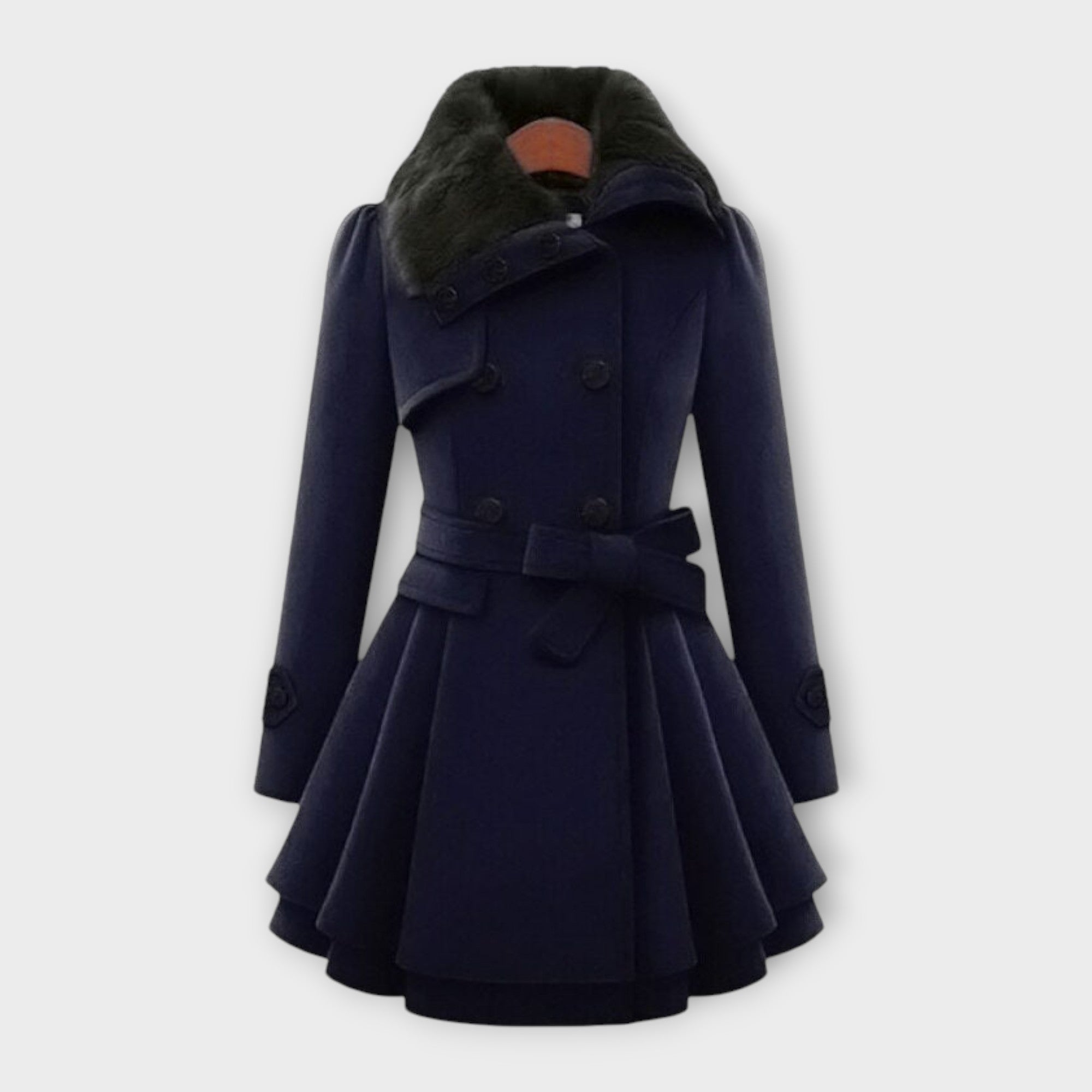 Emma - Cappotto Elegante con Collo in Pelliccia Sintetica