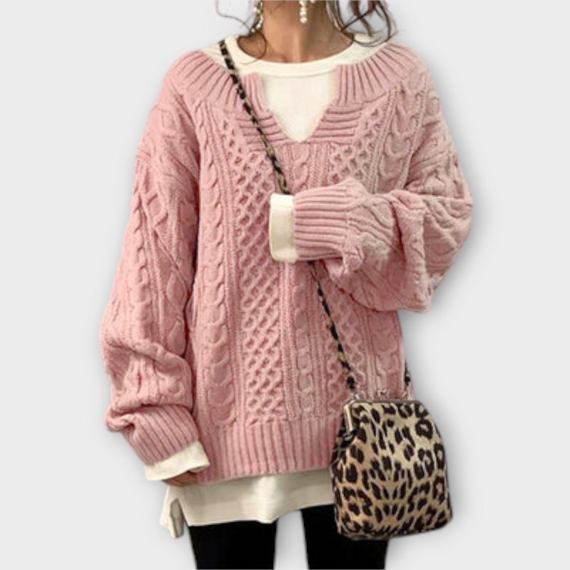 Lili - Maglione oversized con motivo a trecce