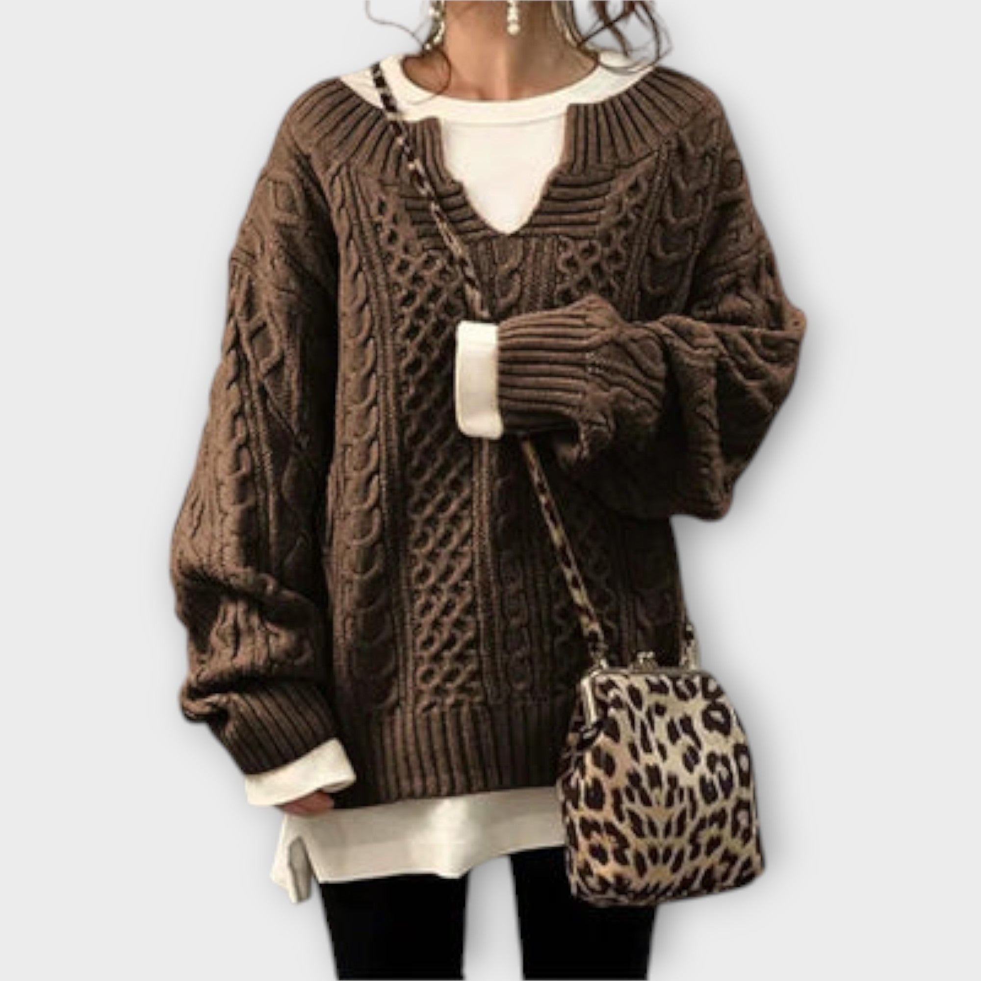 Lili - Maglione oversized con motivo a trecce