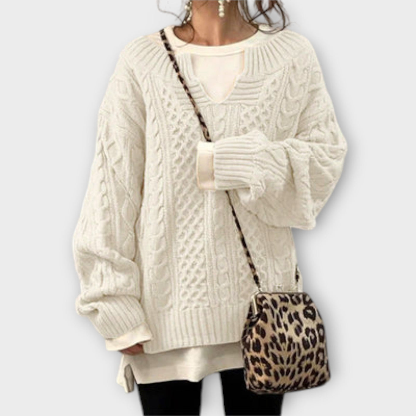 Lili - Maglione oversized con motivo a trecce