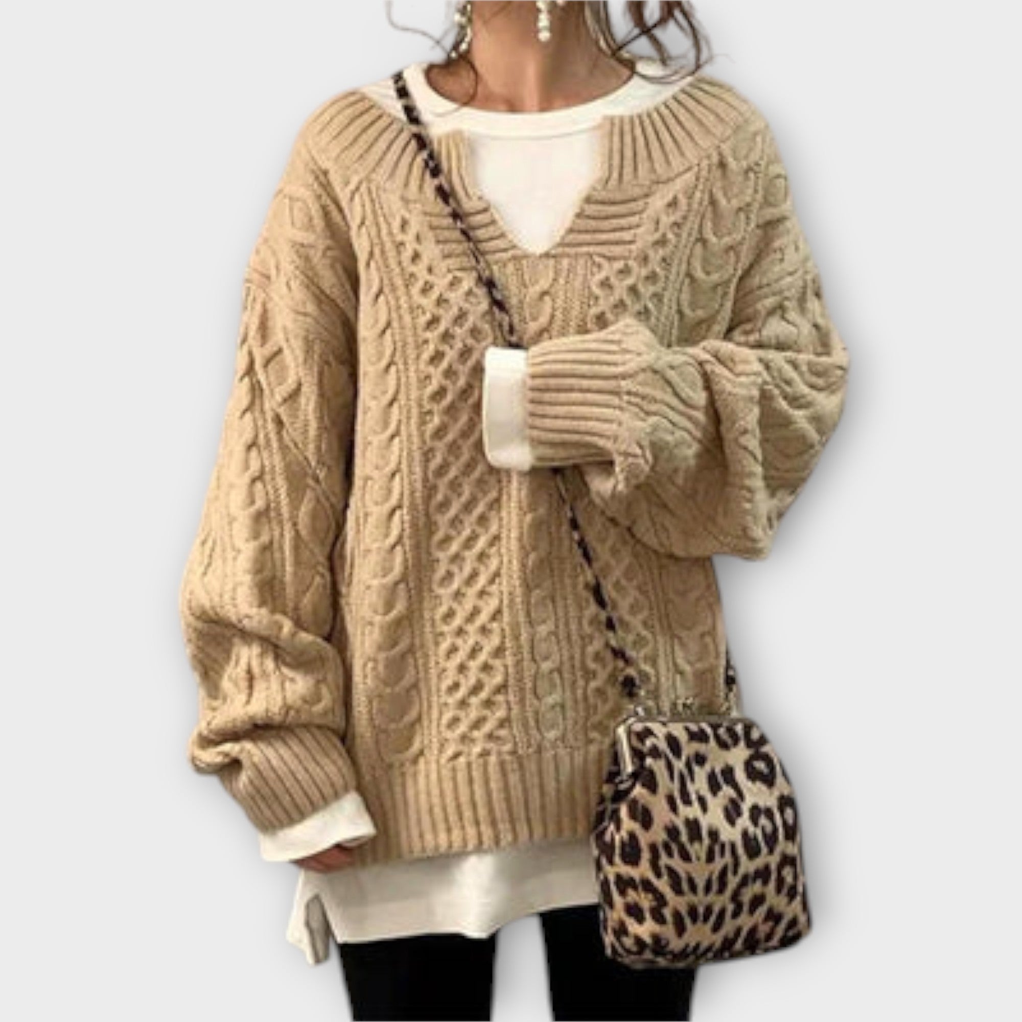 Lili - Maglione oversized con motivo a trecce
