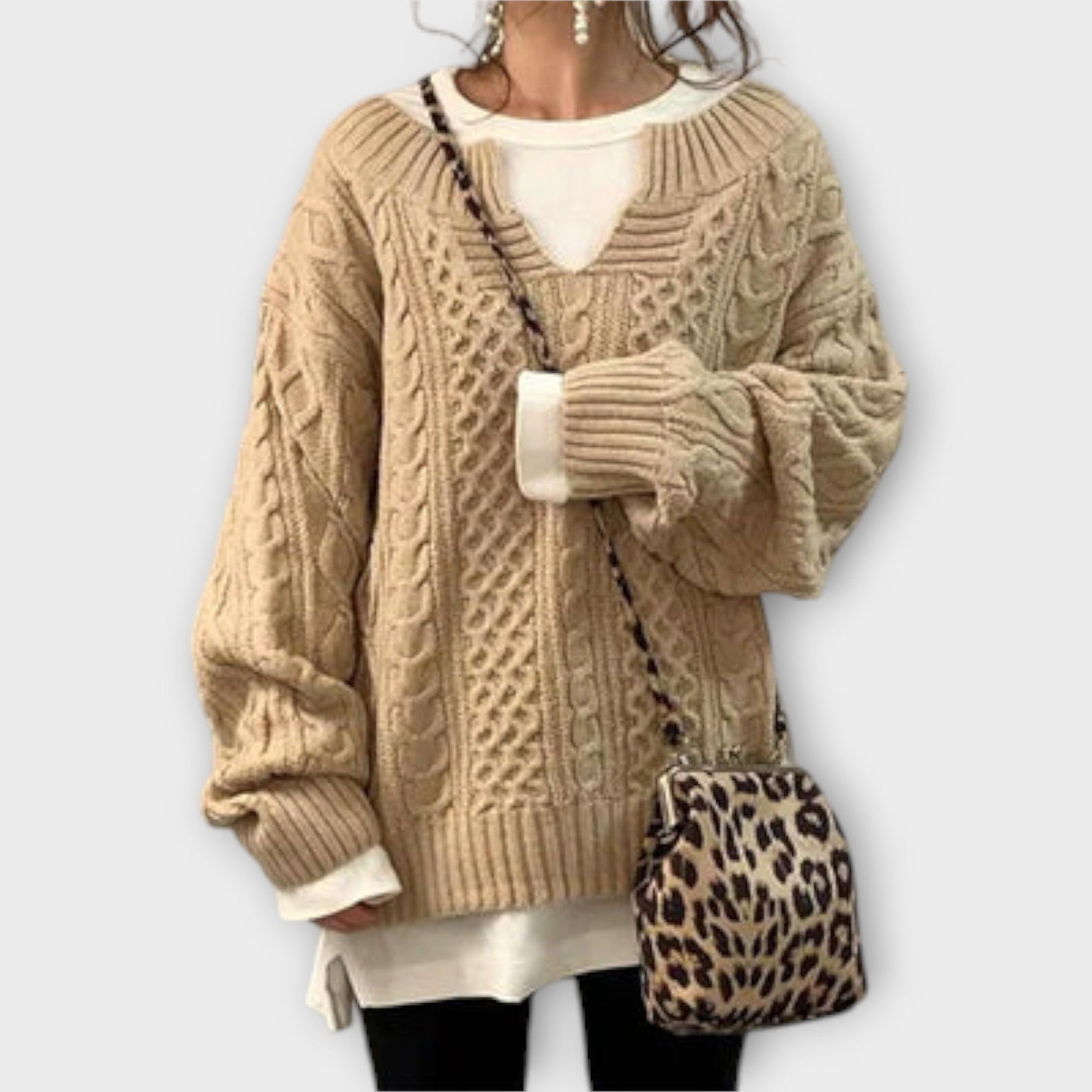 Lili - Maglione oversized con motivo a trecce