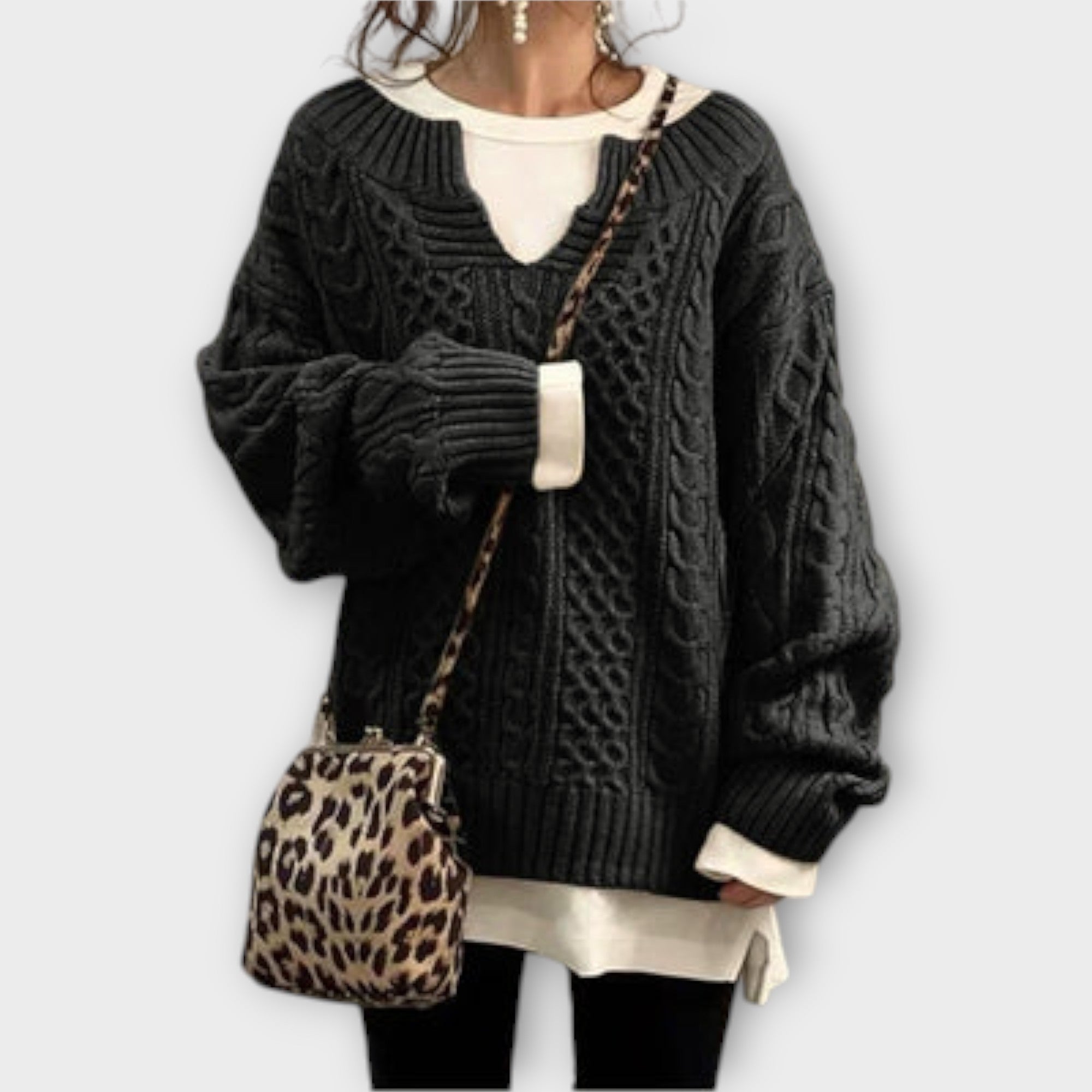 Lili - Maglione oversized con motivo a trecce