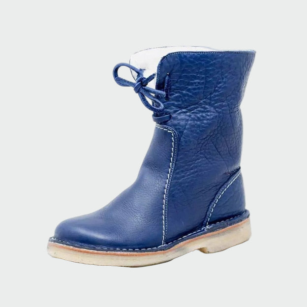Scarpe da uomo in pelle impermeabili con rivestimento in lana