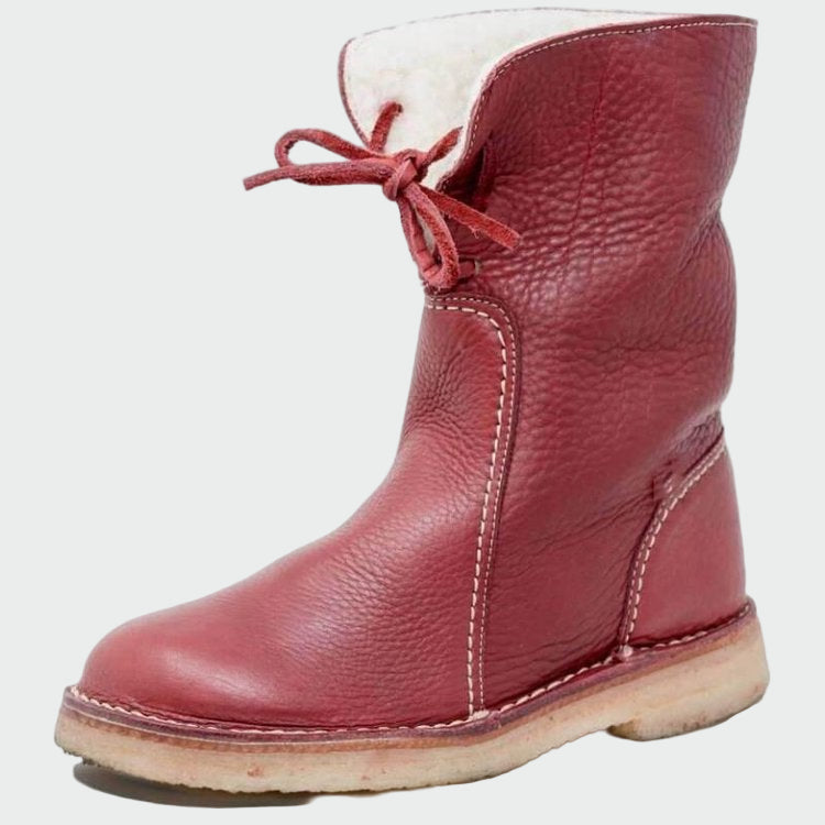 Scarpe da uomo in pelle impermeabili con rivestimento in lana