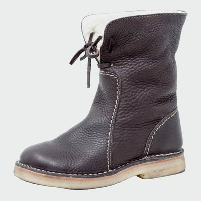 Scarpe da uomo in pelle impermeabili con rivestimento in lana