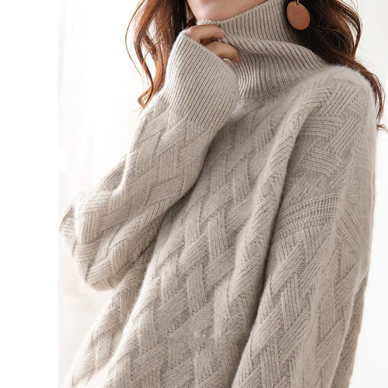 Ciliegia - Maglione a Collo Alto Autunnale